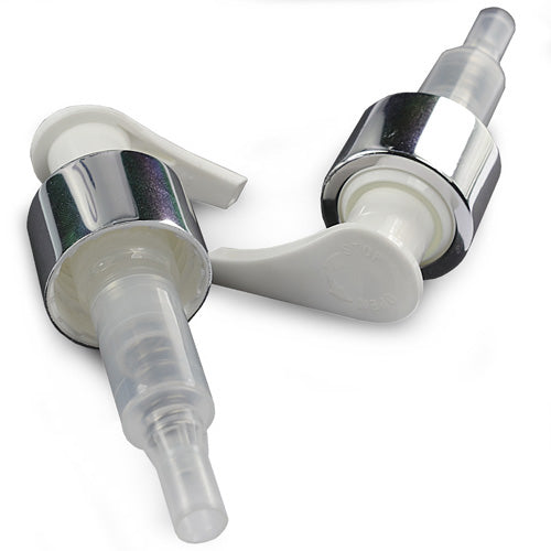 24mm White & Silver Lotion Pump