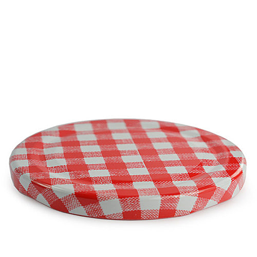 82mm Red Gingham Metal Twist-Off Lids